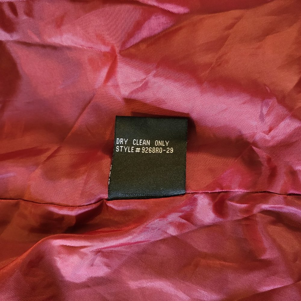 Oleg Cassini Vintage Style Oversize Women’s Coat Red & Black Plaid - Picture 6 of 6